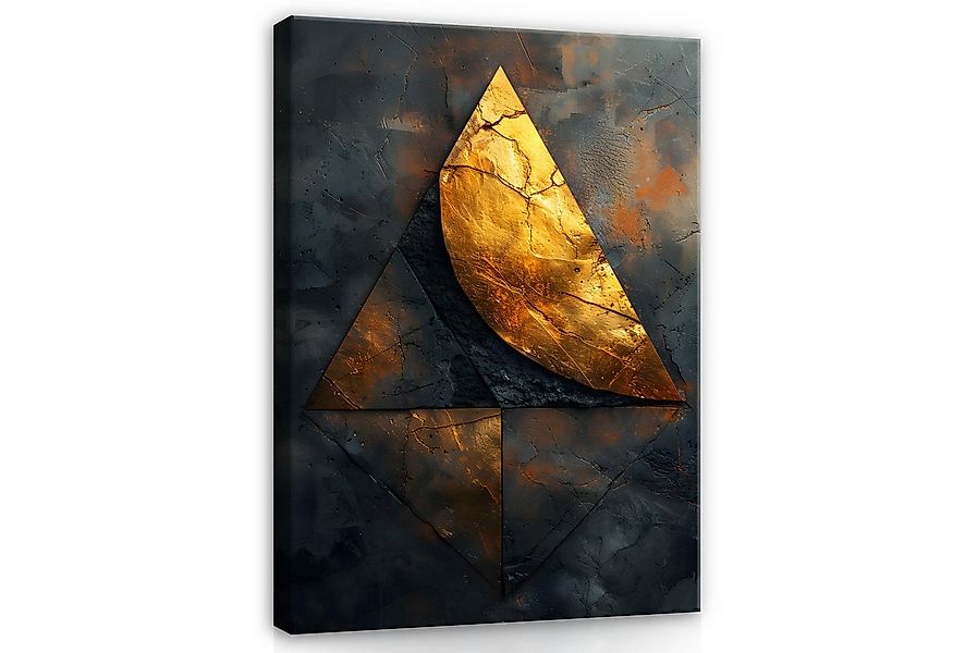 Wallarena Leinwandbild Abstrakt Gold Industrial Loft Wand Deko XXL Bilder W günstig online kaufen