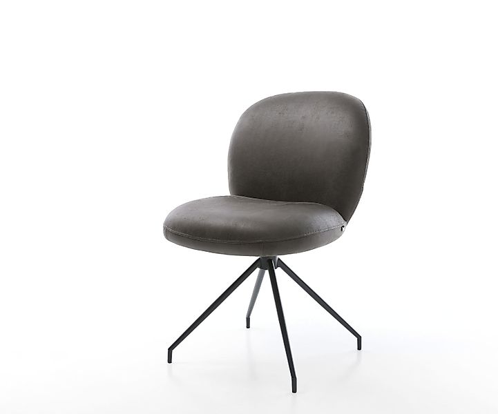 Drehstuhl Nube-Flex Mikrofaser Anthrazit Vintage Kreuzgestell konisch Schwa günstig online kaufen