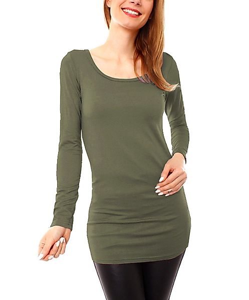 Muse Rundhalsshirt Basic Langarm Longshirt Skinny günstig online kaufen
