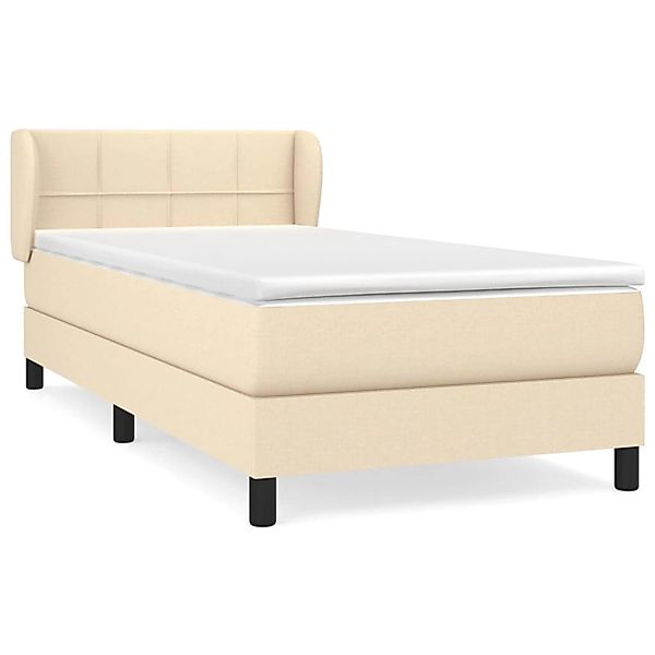 Vidaxl Boxspringbett Mit Matratze Creme 100x200 Cm Stoff günstig online kaufen