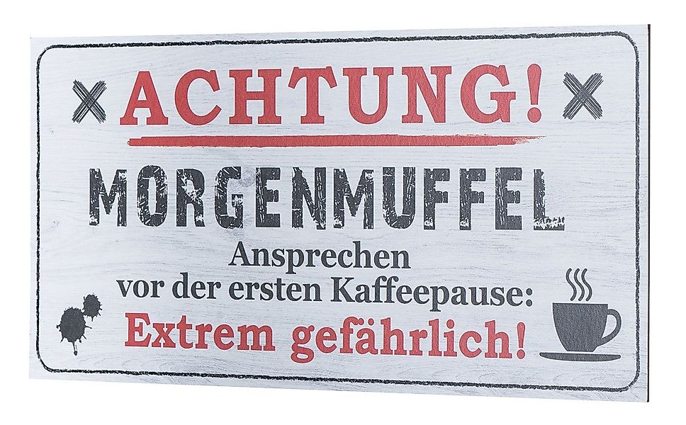 Levandeo® Wandbild, Wandbild 40x20cm Morgenmuffel Spruch günstig online kaufen
