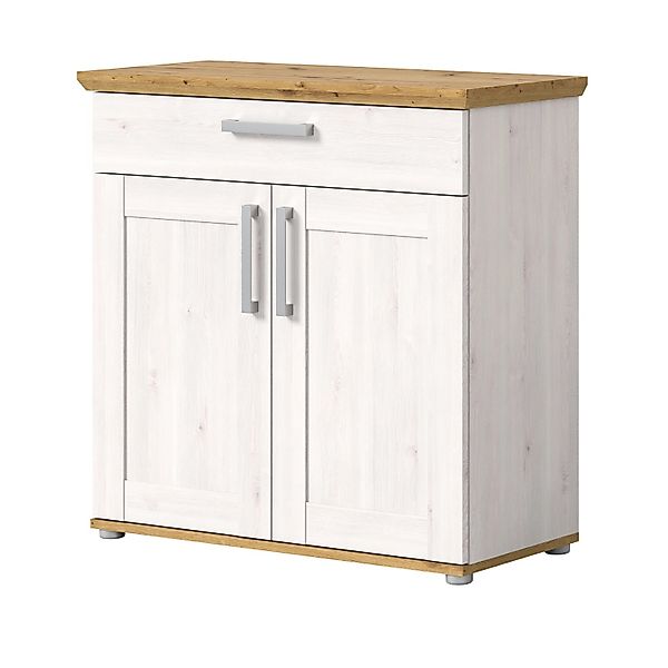 Inn.Furn Schuhschrank Weiß Lärche 95 cm Landhaus-Stil Mirano günstig online kaufen