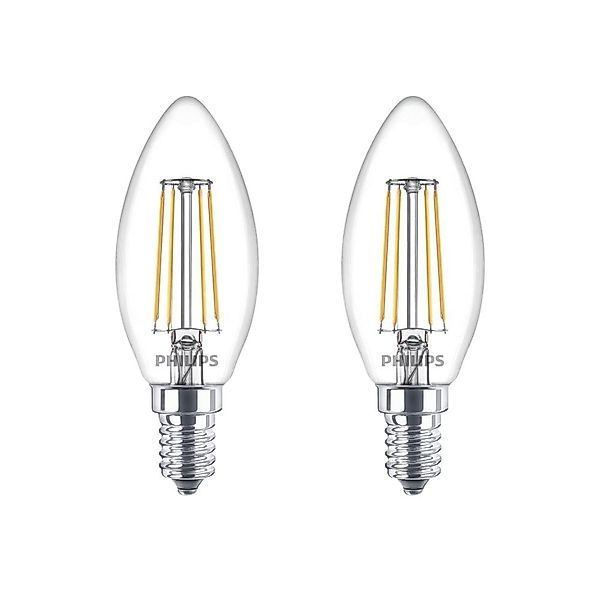 Philips LED Lampe E14 Kerze B35 Ultra Efficient 2,3W 485lm 4000K Doppelpack günstig online kaufen