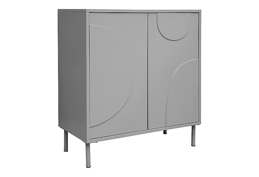 en.casa Sideboard, »Holea« mit 2 Türen Push-to-Open 75x70x34 cm Grau günstig online kaufen