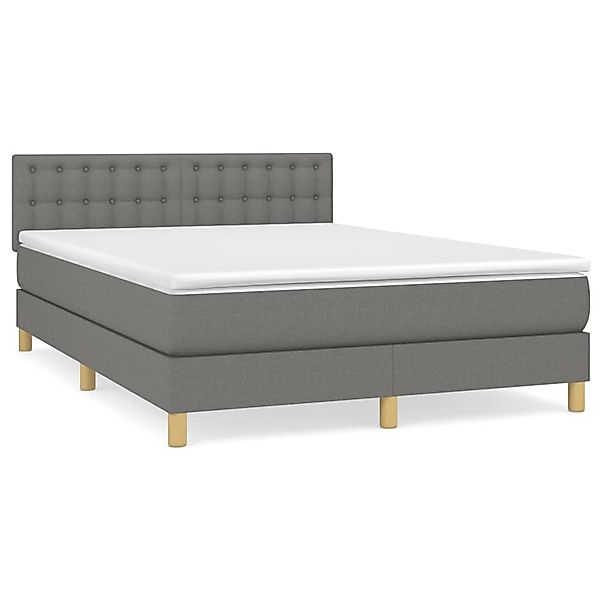 Vidaxl Boxspringbett Mit Matratze Dunkelgrau 140x200 Cm Stoff günstig online kaufen