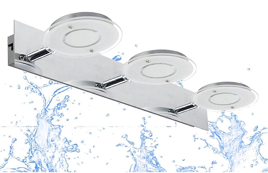 TRANGO LED Deckenleuchte, 2114 Modern 3-flammig IP44 Spiegelleuchte *COOL* günstig online kaufen