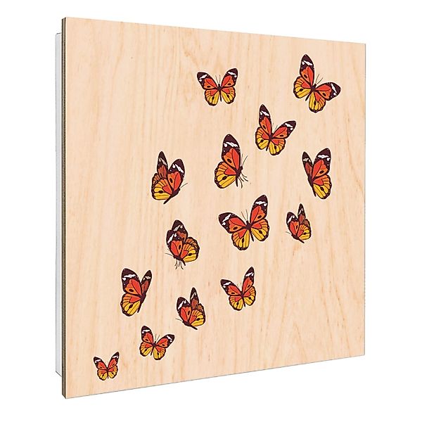 Banjado Schlüsselkasten mit Holzfront 30x30cm Weiß Scharnier Links 50 Haken günstig online kaufen
