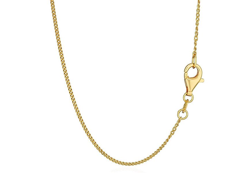 NKlaus Silberkette Halskette 45cm Panzerkette diamantiert 925 Silber Gelbgo günstig online kaufen