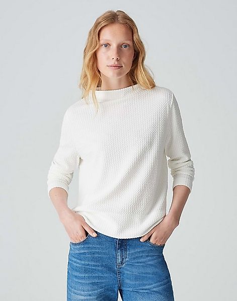 OPUS Langarmshirt Strukturiertes Shirt SUFU Regular aus Viskose Mix günstig online kaufen