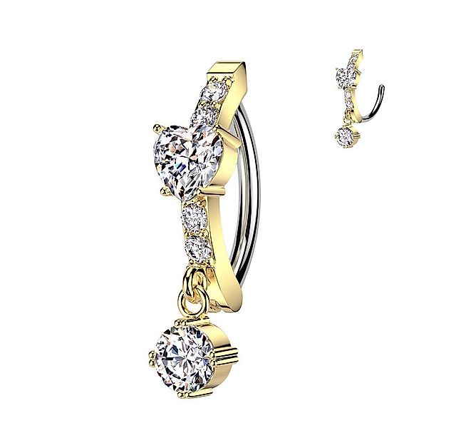 Taffstyle Bauchnabelpiercing Clicker Bauchpiercing Kristall Herz Anhänger I günstig online kaufen