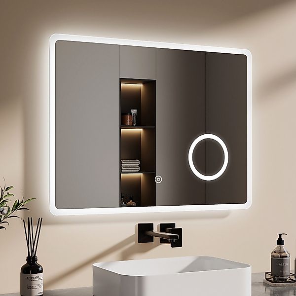 EMKE Badspiegel mit Beleuchtung LED Wandspiegel günstig online kaufen