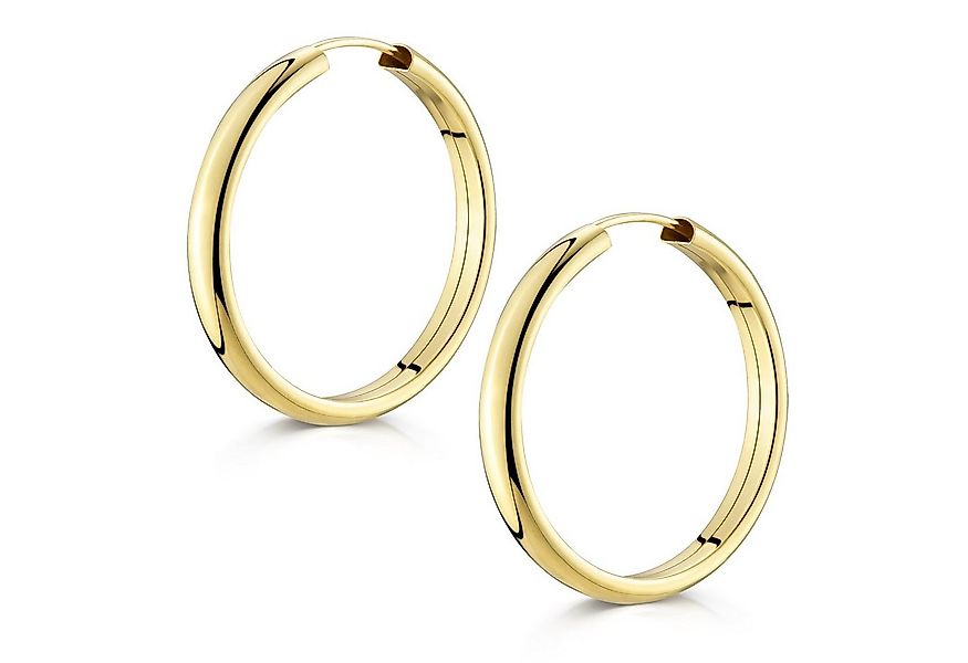 Materia Paar Creolen Damen Ohrringe Gold breit Ø30mm SO-81, Sterlingsilber, günstig online kaufen