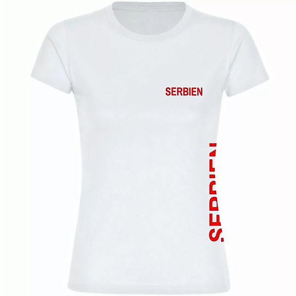 multifanshop T-Shirt Damen Serbien - Brust & Seite - Frauen günstig online kaufen