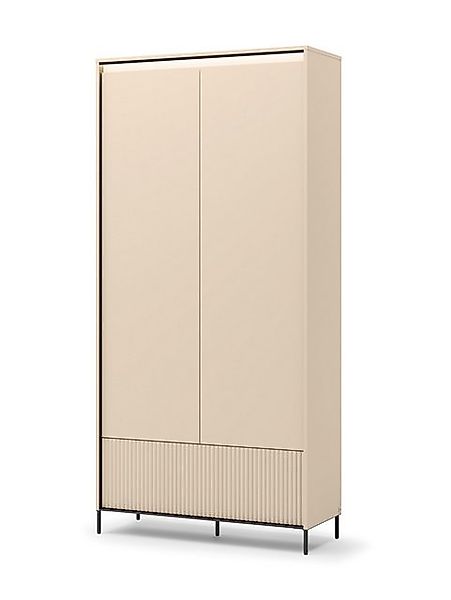 Compleo Kleiderschrank mit Schublade,2 Türen, Modern Schrank mit Lamellen B günstig online kaufen