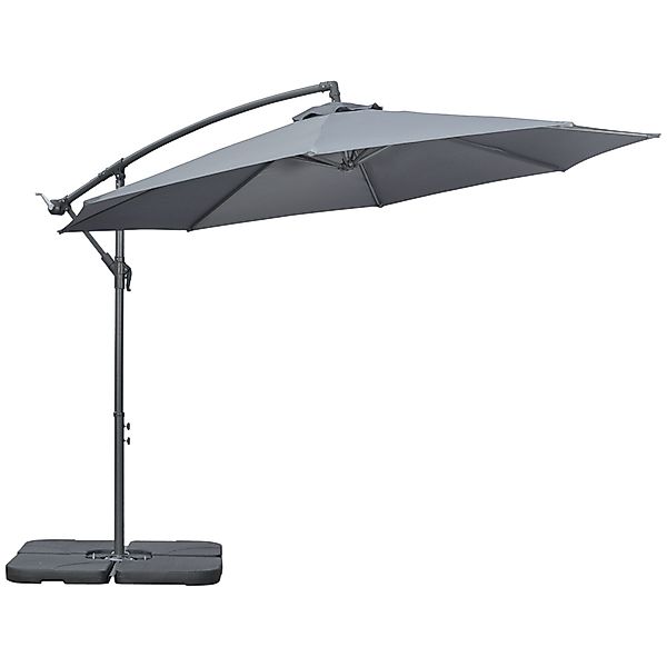 Outsunny Ampelschirm Gartenschirm mit Handkurbel, Gewichte, günstig online kaufen