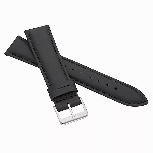 MARCHEL Uhrenarmband LLB-10 Schwarz, Hochwertiges Kalbsleder günstig online kaufen
