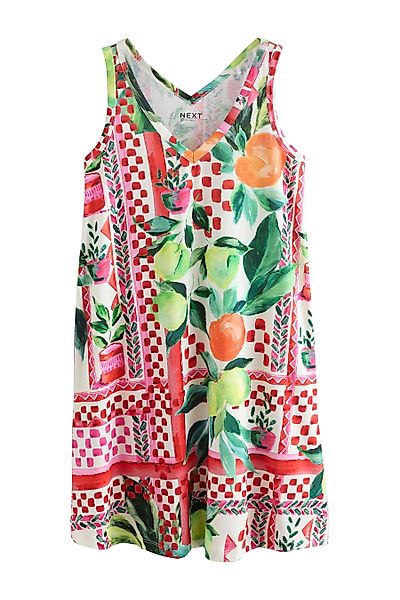 Next Sommerkleid Ärmelloses Schlabberkleid mit V-Ausschnitt günstig online kaufen