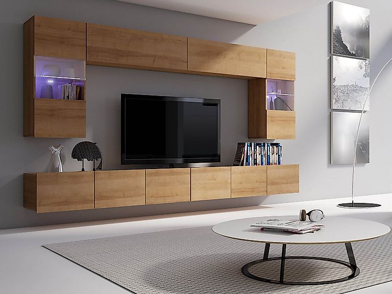 MIRJAN24 Wohnwand Calabrini I, (6er-Set, 2x TV-Lowboard, 2x Wandregal, 2x H günstig online kaufen
