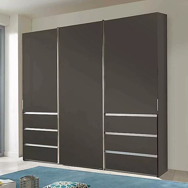 Gleittürenschrank braun modern mit sechs Schubladen Made in Germany günstig online kaufen