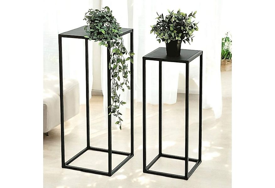 DanDiBo Blumenhocker Pflanzenständer Metall Schwarz Eckig 2er Set Blumenhoc günstig online kaufen