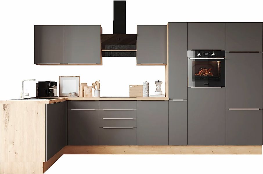 RESPEKTA Küchenzeile "Safado aus der Serie Marleen" Breite 370 cm, mit Soft günstig online kaufen