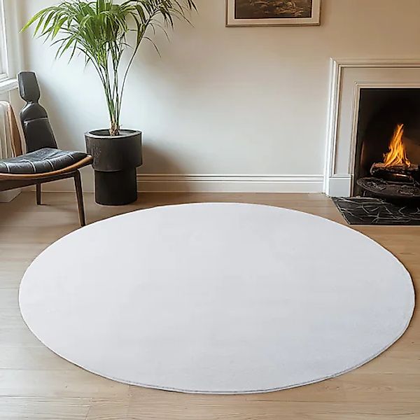 Ayyildiz Teppiche Teppich »JOY 1400«, rund, 11 mm Höhe, uni Kurzflor, Wohnz günstig online kaufen