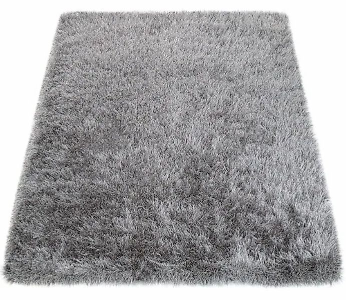Paco Home Hochflor-Teppich "Glamour 300" rund 75 mm Höhe Uni Farben, mit we günstig online kaufen