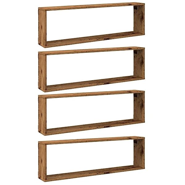 vidaXL Würfel-Wandregale 4 Stk Altholz-Optik 100x15x30 Holzwerkstoff 856583 günstig online kaufen
