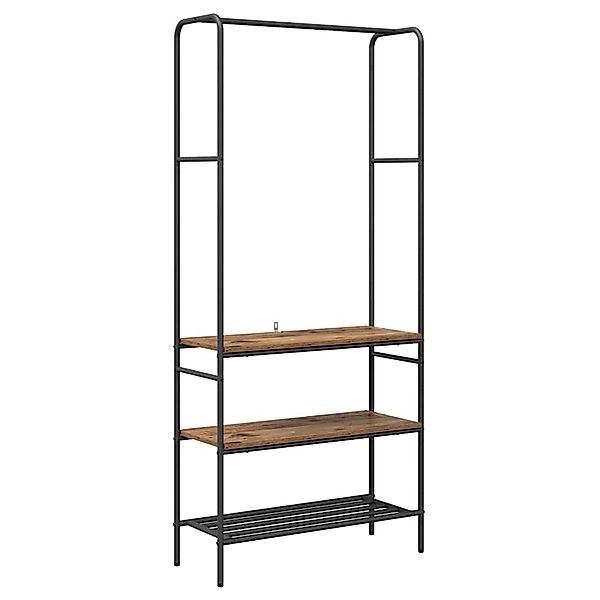 vidaXL Kleiderständer mit Regalen Altholz 77 x 30 x 171 cm 868467 günstig online kaufen