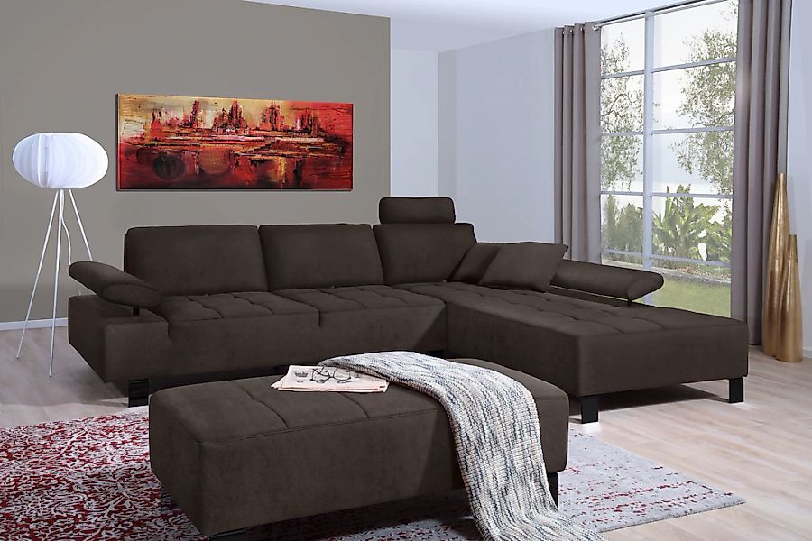 alina Ecksofa "Royce" inklusive Sitztiefenverstellung, 296 cm breit günstig online kaufen