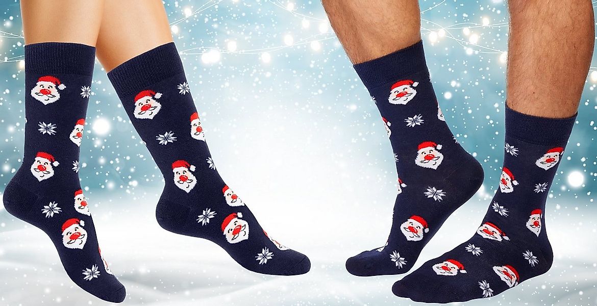 BRUBAKER Socken Herren Weihnachtssocken - Buntes Weihnachtsmotiv Weihnachts günstig online kaufen