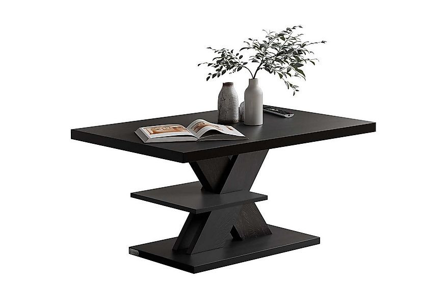 Casaria Couchtisch Detroit, Holz 2 Ablagen 90x60cm Modern Eckig Kratzfest S günstig online kaufen