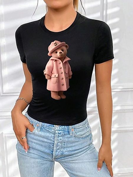 RMK T-Shirt Damen Shirt T-Shirt kurzarm Rundhalsshirt Teddy Bär günstig online kaufen