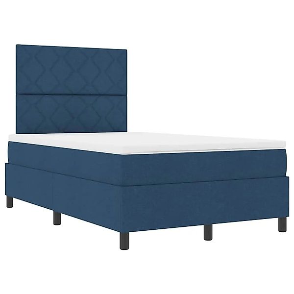 vidaXL Boxspringbett mit Matratze mit Kopfteil Blau 120 x 200 cm Stoff 3339 günstig online kaufen