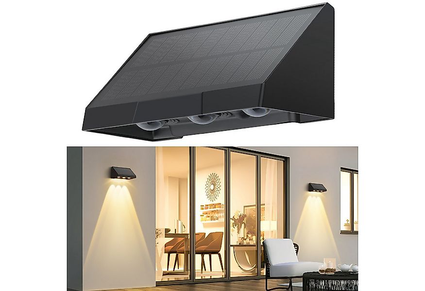 ZMH Außen-Wandleuchte 1/2/4ER Wandlampe 3000K 2 Modi Solarwandleuchten für günstig online kaufen