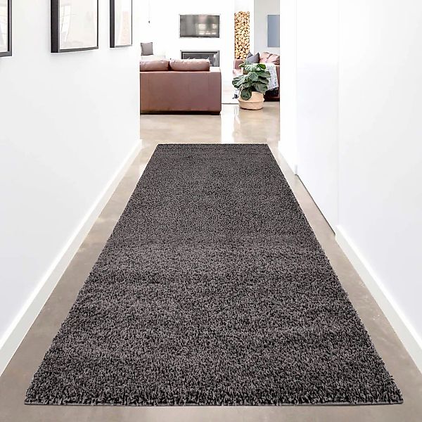 Carpet City Hochflor-Teppich "Shaggi uni 500" rechteckig 30 mm Höhe Läufer, günstig online kaufen