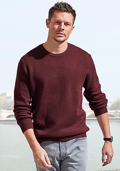 John Devin Strickpullover, Pullover aus weichem Strukturstrick günstig online kaufen
