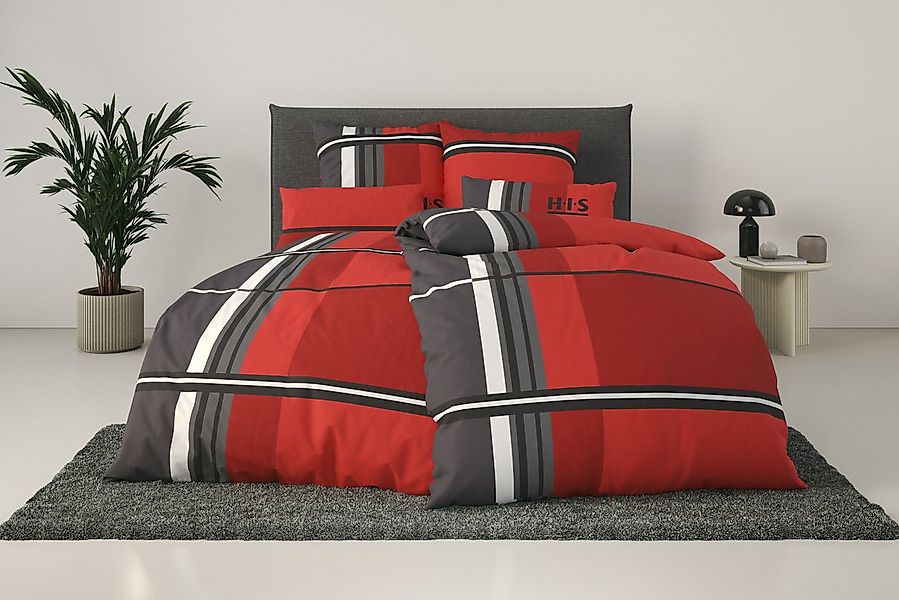 H.I.S Bettwäsche Cassia, Linon, 2 teilig, in sportlichem Karo Design,Bettwä günstig online kaufen