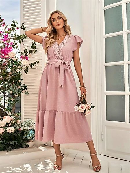 RUZU UG Dirndl Lässiges, Kleid mit V-Ausschnitt für Frühling und Sommer für günstig online kaufen