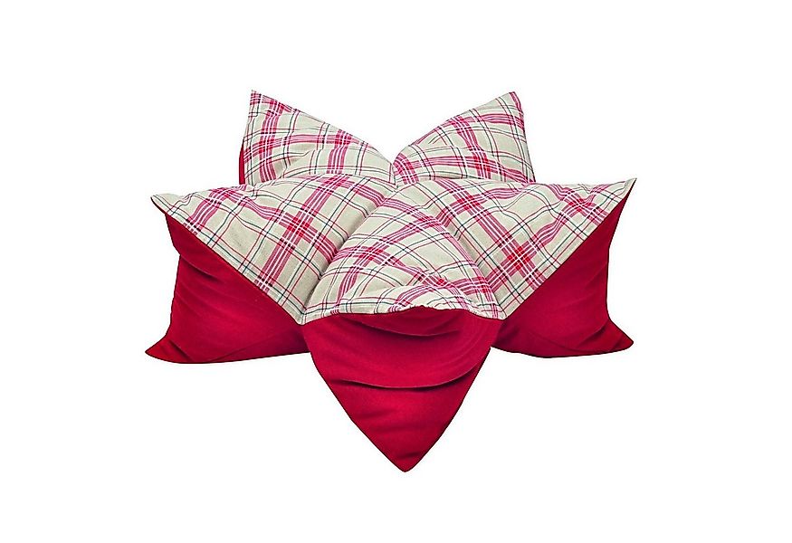Aumüller Tierkissen Sternenkissen Karo, Beige / Rot, 70 cm, Liegekissen für günstig online kaufen