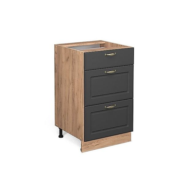 Vicco Küchenunterschrank Fame-Line Anthrazit-Gold/Goldkraft Eiche 50 cm ohn günstig online kaufen