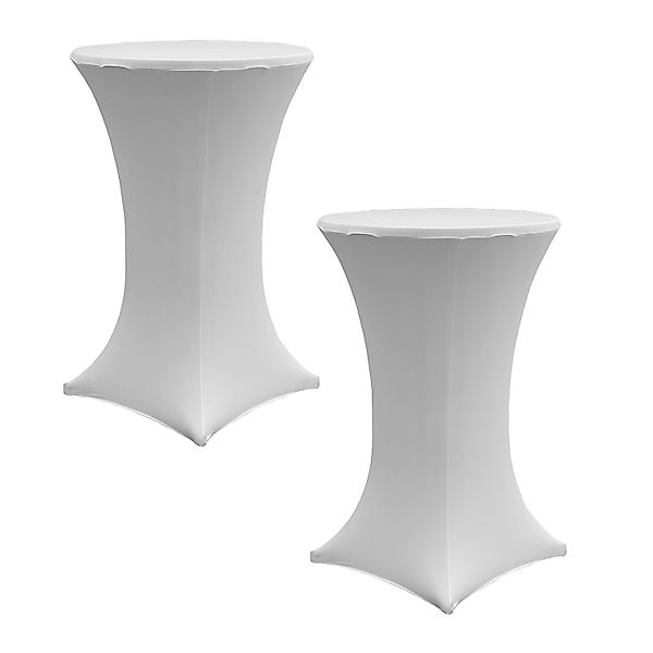 TRUTZHOLM 2er Set Stehtischhusse Stretch 70cm Weiß günstig online kaufen