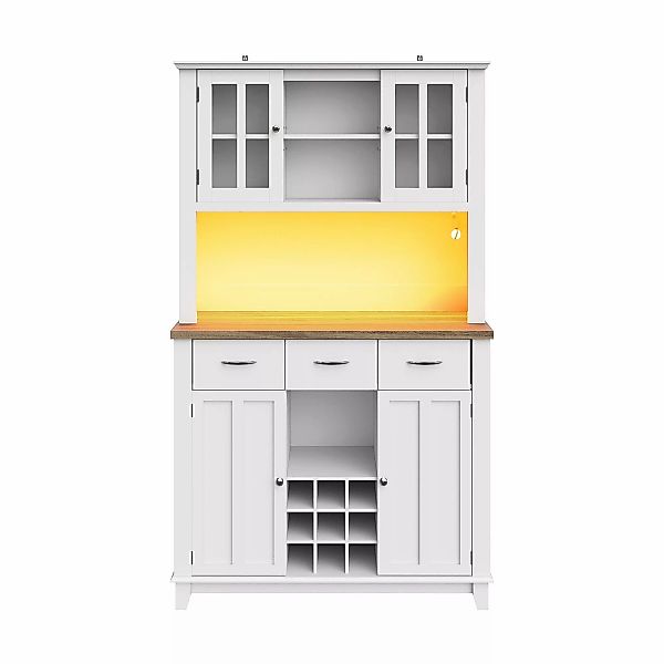 Buffet Schrank, mit LED-Beleuchtung und Weinregal, Kippschutz, Verstellbare günstig online kaufen