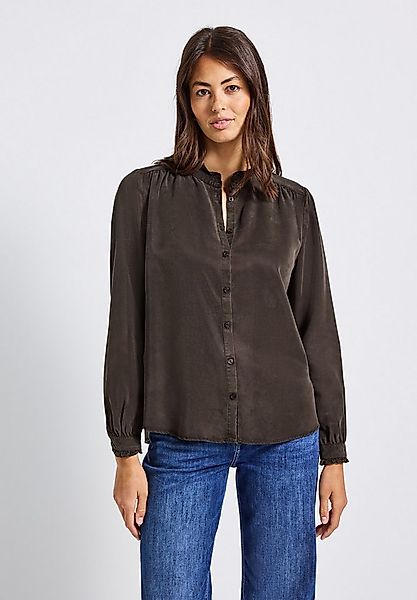 STREET ONE Langarmbluse mit Rüschendetails, Washed Look günstig online kaufen