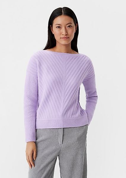 Comma Langarmshirt Strickpullover mit überschnittenen Schultern günstig online kaufen