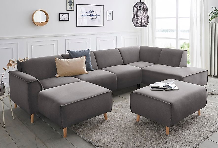 andas Wohnlandschaft "Janek Scandic Design, elegant und zeitlos U-Form", mi günstig online kaufen