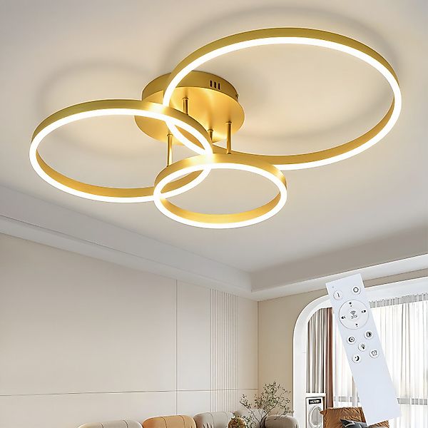Nettlife LED Deckenleuchte Gold 2 Ring günstig online kaufen