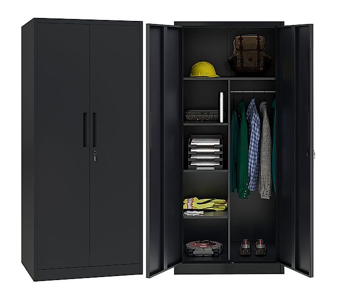 STEELSØN Garderobenschrank Regulus abschließbar (Schwarz, 1-St) Spindschran günstig online kaufen