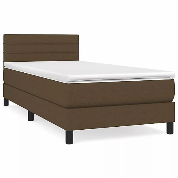 vidaXL Boxspringbett Boxspringbett mit Matratze Dunkelbraun 100x200 cm Stof günstig online kaufen