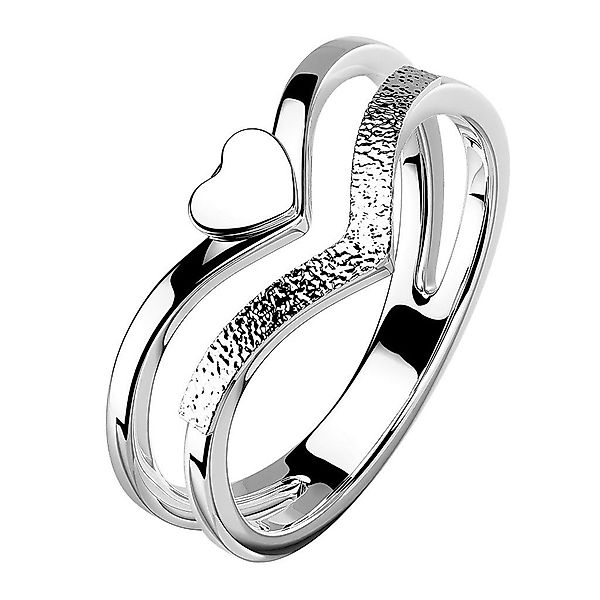 Taffstyle Fingerring Designer Herz Ring doppelter günstig online kaufen